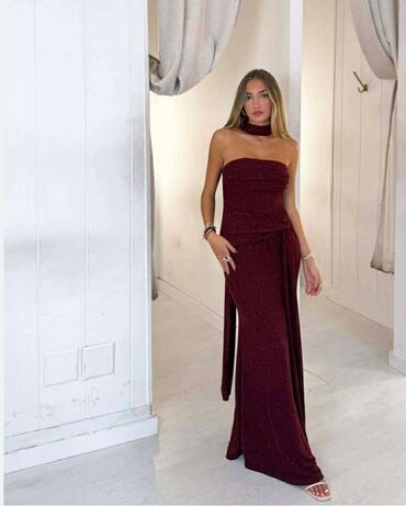 Haljine: Elegantna večernja haljina bez bretela sa šljokičastim efektom - — 10