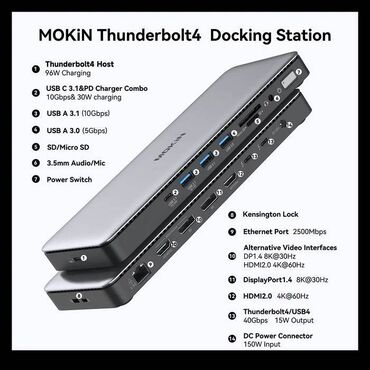 ноутбук 8 ядер: Док-станция Thunderbolt™ 4 с поддержкой до 3-х мониторов - Эта