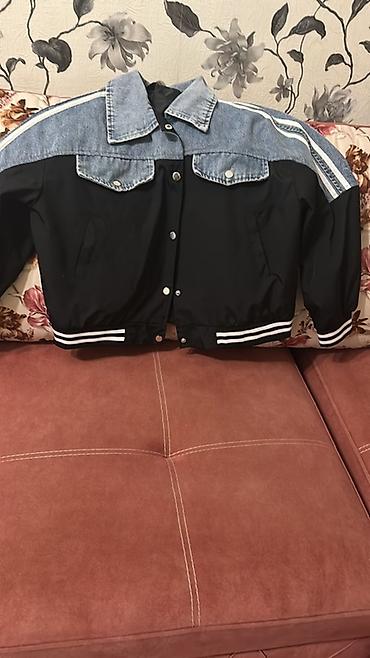 Unisex yüngül jaket – denim və parça kombinasiyası - Dizayn: Üst