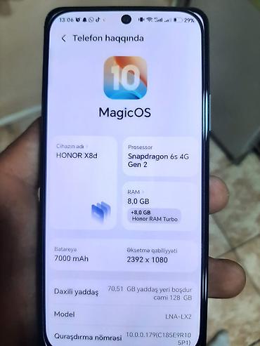 macbook air m: Honor X8b, 128 GB, rəng - Qara — 1