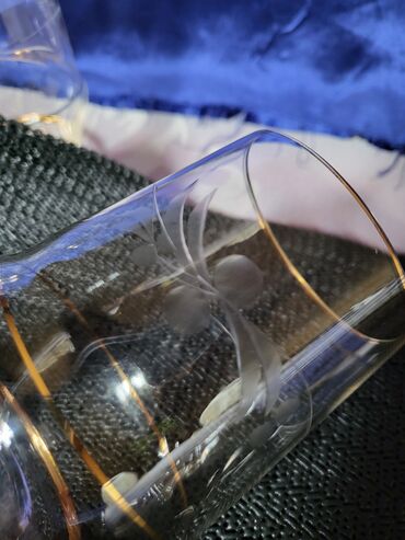 Čaše: Case krislal,gravura Cehoslovacka za vino 1950g.+. Case za vino rucna — 9