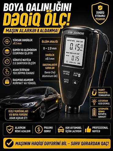 avtomobil boyaları: HW-300MINI boya qalınlığı ölçən cihaz - Ölçmə aralığı: 0–2.0 mm - — 1