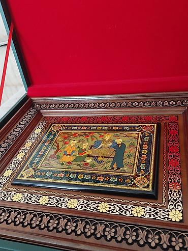 Miniatür rəsmli ağac tablo – əl işidir - Şərq miniatür üslubunda əl
