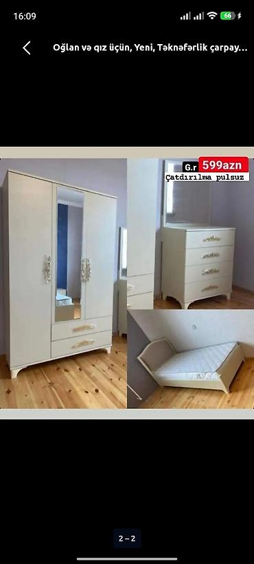 samavar ucuz: Oğlan və qız üçün, Yeni, Təknəfərlik çarpayı — 1