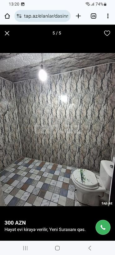 Uzunmüddətli kirayə evlər: Kirayə ev – Yeni Suraxanı İki otaqlı həyət evi Əşyaları var evin Kombi — 12