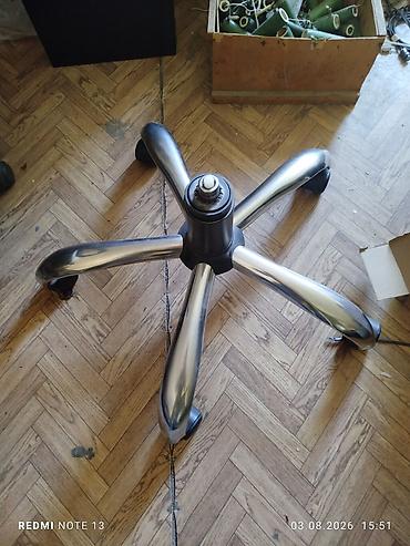 Ofis mebeli: Ofis kreslosu üçün alt baza və təkərli çarx sistemi - 5 şüalı metal — 2