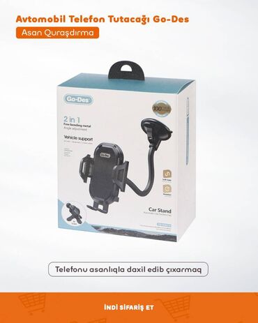 Avtomobil Telefon Tutacağı Go-Des 🔸 Telefonu asanlıqla daxil edib
