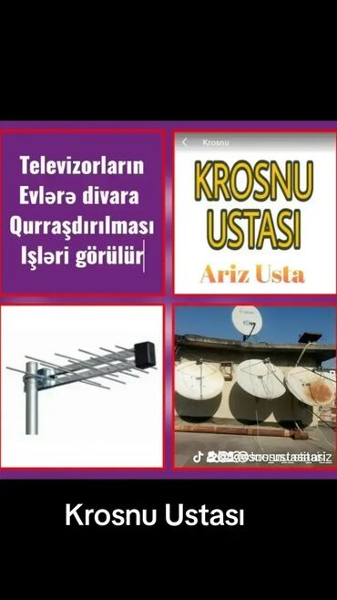 Peyk antenaları: Krosnu ustası Krosna ustası Televizorların divara qurrasdırılması