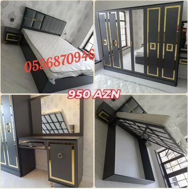 Yataq otağı dəstləri: İkinəfərlik çarpayı, Dolab, Termo, 2 tumba, Azərbaycan, Yeni — 26