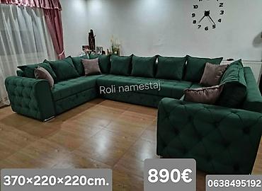 Ugaone garniture: Ugaona garnitura U-oblika – dimenzije 370 × 220 × 220 cm - Prostrana — 3