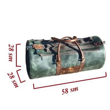 İdman çantaları: İdman çantası Təbii dəridən tamamilə əl işi olan idman çantası — 15