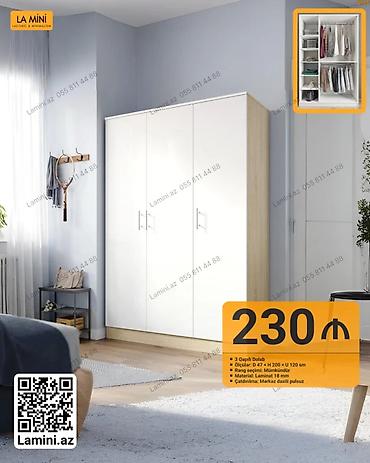 Dolablar: 3 qapılı dolab – La Mini - Ölçülər: E 47 × H 200 × U 120 sm - Rəng — 1