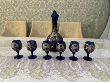 Çay dəstləri və servizlər: Çay dəsti, rəng - Göy, Şüşə