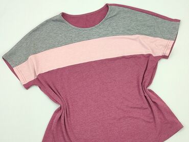 różowe t shirty damskie: T-shirt, 2XL (EU 44), condition - Very good
