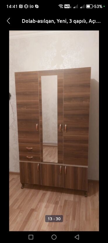 Dolablar: Yeni, 3 qapılı Düz dolab, Dolab-asılqan — 9