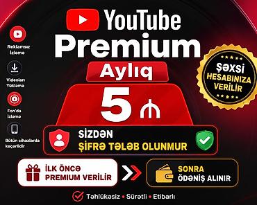 YouTube Premium xidməti – aylıq 5 ₼ Xüsusiyyətlər: - Reklamsız izləmə lalafo.az -da YouTube Premium xidməti – aylıq 5 ₼ Xüsusiyyətlər: - Reklamsız izləmə