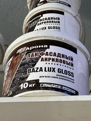 кафель уличный: Фасадный акриловый лак "Арона BAZA LUX GLOSS" полуматовый