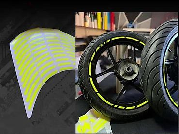 185 65 15: Nalepnice-Fluo žute trakice za felne-Stikeri za motore -2395 📌 Opis — 3