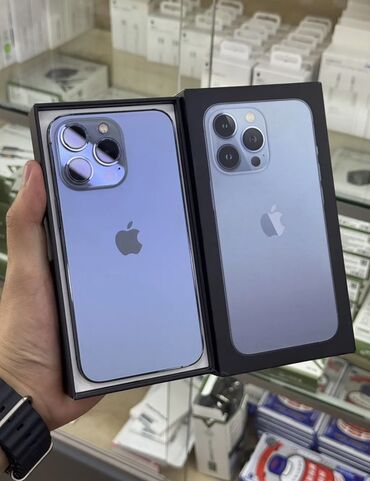 телефон айфон13: IPhone 13 Pro, Б/у, 256 ГБ, Sierra Blue, Коробка, 80 %