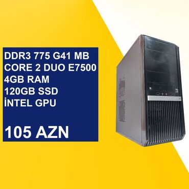 Masaüstü kompüterlər və iş stansiyaları: Masaüstü Kompüter "Qori G41 DDR3 Core 2 Duo” ⭐Tək Sistem Bloku – 105
