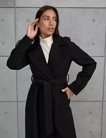 Пальто: Женское пальто черного цвета длины миди Новое!!!Состав 80% шерсть,20% — 6