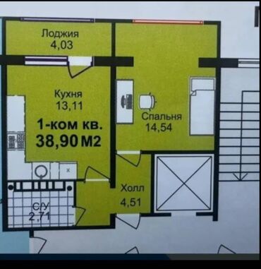 Продажа квартир: 1 комната, 39 м², 108 серия, 4 этаж, ПСО (под самоотделку)