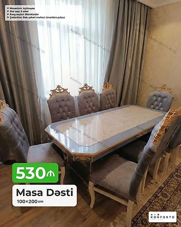 Masa dəsti – klassik dizaynlı süfrə komplekti - Ölçü: 100×200 sm -