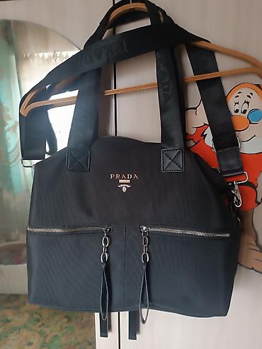 джинсы бойфренд: Черная женская рубашка Barchin + сумка PRADA (черная) Рубашка: - — 2