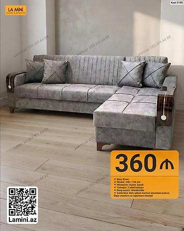 Ev və bağ: Künc Divan – La Mini (Kod: 2190) - Ölçü: 240 × 150 sm - Mexanizm — 1