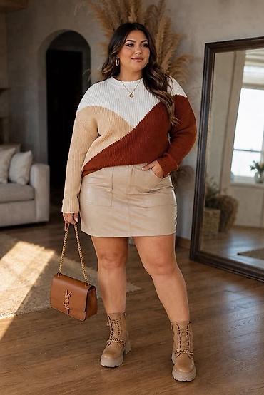 kişi puloverləri: Sviter, XL, 2XL, 3XL, rəng - Qəhvəyi — 3