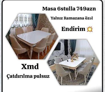 bag evi mebelleri: Kvadrat masa, Qonaq otağı üçün, 6 nəfər — 1