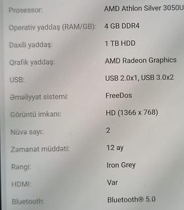 proçessor: Lenovo noutbuk – Iron Grey rəngdə, klassik dizayn. Noutbuk tam işlək — 1