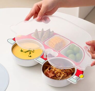 Другие товары для детей: Детская обеденная тарелка из нержавеющей стали, удобная и практичная