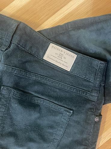 yaşıl şalvar: Mathew’s Jeans velvet tünd yaşıl düşük bel qadın şalvarı Vintage — 3