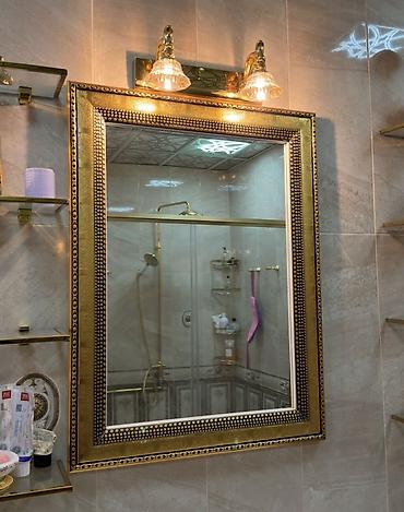 hamam kranti: Klassik üslubda banyo dəsti - Seramik əlüzüyü və dolab: Ağ rəngli — 2