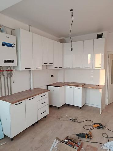 silver kitchen: Кухонный гарнитур угловой, белый глянец - Комплектация: напольные и — 2