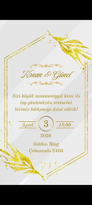ad gunu ev dekoru: Məhsul: Fərdi toy dəvətnamələrinin hazırlanması və dizaynı — 6