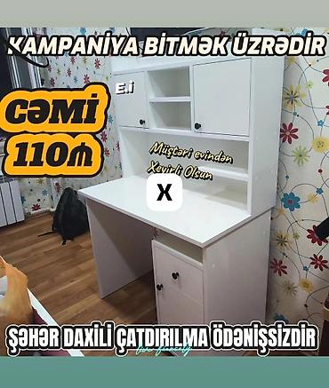 Ağ rəngli kompüter masası və üst dolab komplekti. Müasir və səliqəli lalafo.az -da Ağ rəngli kompüter masası və üst dolab komplekti. Müasir və səliqəli