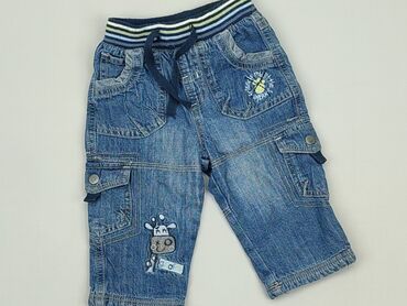 Jeansy: Spodnie jeansowe, 3-6 m, 62-68 cm, stan - Dobry