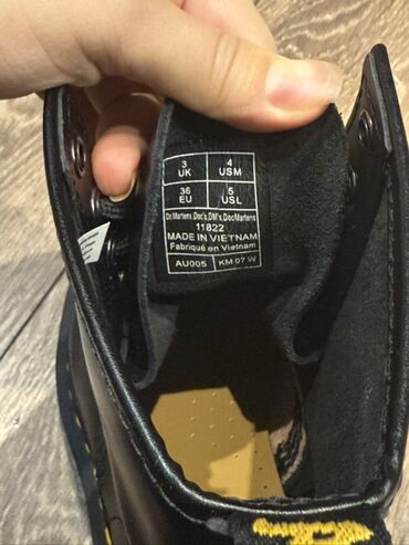 Çəkmələr: Original DR MARTENS ÇEKME Dr. Martens 1460 üslublu qara dəri krujevli — 4