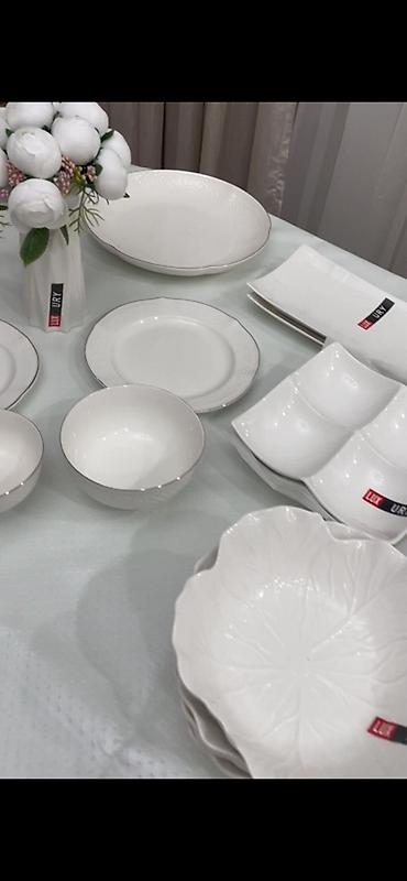 dish sets: Столовый сервиз из белой керамики/фарфора LUXURY - Элегантный белый — 1