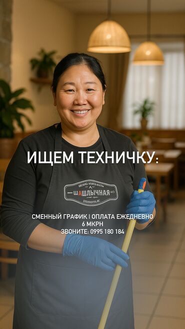 жумуш кафе: Талап кылынат Тазалоочу, Төлөм Күнүмдүк