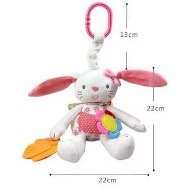 Игрушки: Кролик погремушка, милые детские подвесные игрушки с зеркальным