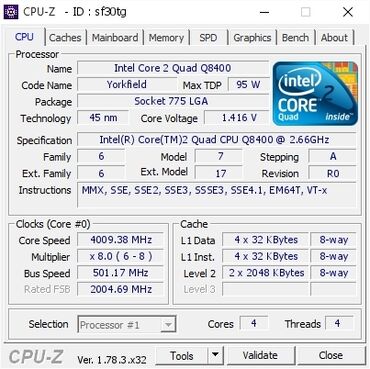 Kompüter ehtiyyat hissələri: Prosessor Intel Core 2 Quad Q8400, 2-3 GHz, 4 nüvə, Yeni