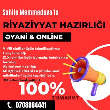 hazirliq kurslari vakansiya: Repetitor | Riyaziyyat | İmtahanlara hazırlıq, Abituriyent hazırlığı