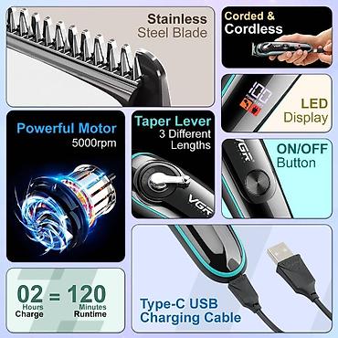 Trimmerlər və saç qırxan maşınlar: Saç qırxan maşın, Vgr, Yeni, Ödənişli çatdırılma, Rayonlara çatdırılma, Pulsuz çatdırılma — 2