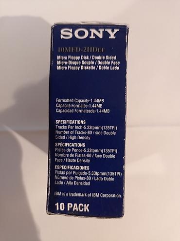 usb dvd: Məhsul: Sony 3.5” (90 mm) 2HD disketlər — High Density, IBM formatlı — 5
