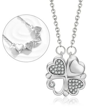privezak srebrni zig srce vece: Magnet ogrlica 2u1, od HIRUŠKOG ČELIKA. Može da se nosi na dva