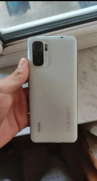 xiomi 9c: Xiaomi Redmi Note 10, 128 ГБ, цвет - Белый, 
 Сенсорный, Отпечаток пальца, Беспроводная зарядка