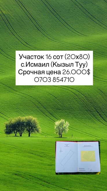 земельный участок селекция: 16 соток, Бизнес үчүн, Кызыл китеп